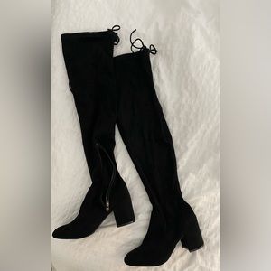 Over-the-knee black boots